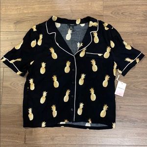 Pineapple button down top